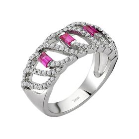 Sirius 0804R0339 Pırlanta ve Baget Kesim Yakut Taşlı 18K Yüzük