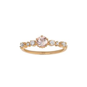 Sirius Pırlanta ve Morganite Taşlı Petra Kırmızı Altın Yüzük