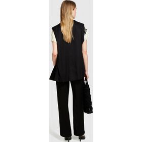 Sisley 324P49NMLF057 Siyah Geniş Paça Kadın Pantolon
