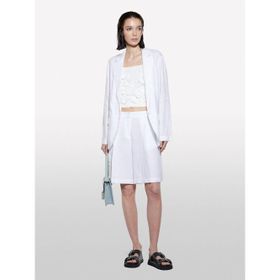 Sisley 325P4aghl901k Keten Yüksel Bel Beyaz Kadın Şort