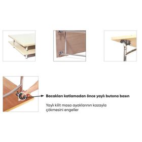 Siso En 645 H 695 Katlanır Çiftli Krom Masa Ayağı