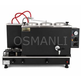 Sistem 3 Demlikli Siyah Doğalgazlı Elektrikli Çay Kazanı