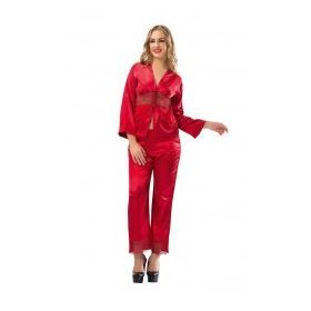 Sistina 1601 Saten Kırmızı Kadın Pijama Takımı