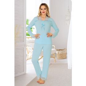 Sistina 1631 Mavi Penye Kadın Pijama Takımı