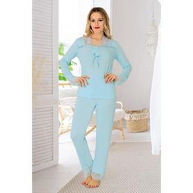 Sistina 1631 Mavi Penye Kadın Pijama Takımı