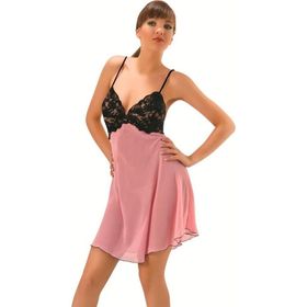Sistina 647 Pembe Dantelli Gecelik