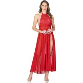 Sistina M057 Kırmızı Dantelli Tül Kadın Gecelik