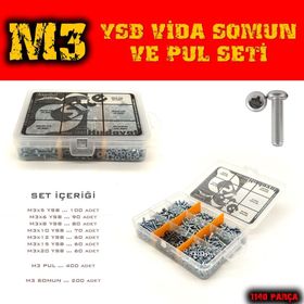 Site Hırdavat 1140 Parça M3 YSB Vida Somun ve Pul Seti