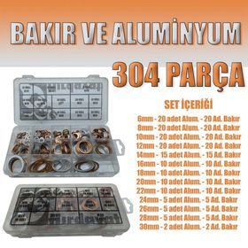 Site Hırdavat 304 Parça Bakır ve Aluminyum Pul Seti