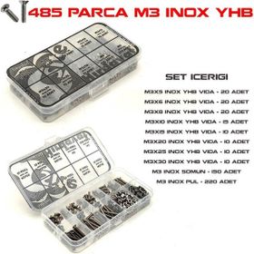 Site Hırdavat 495 Parça M3 İnox YHB Vida Somun ve Pul Seti