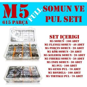 Site Hırdavat 615 Parça M5 Somun Seti