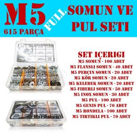 Site Hırdavat 615 Parça M5 Somun Seti