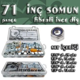 Site Hırdavat 71 Parça Fiberli İnç Somun Seti