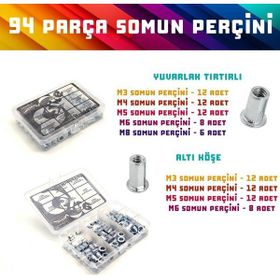 Site Hırdavat 94 Parça Somun Perçini Seti