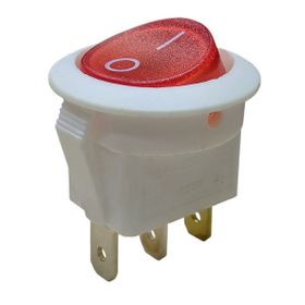 Site Hırdavat IC-131B 3P Beyaz Yuvarlak Işıklı Anahtar On/Off Switch