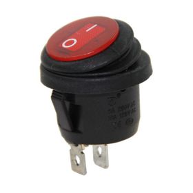 Site Hırdavat IC-133W Yuvarlak Işıksız Anahtar On/Off 2P Kırmızı Körüklü Switch