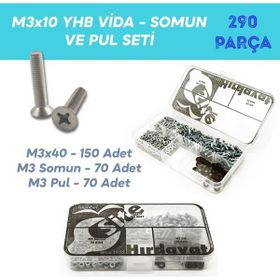 Site Hırdavat M3x10 YHB 290 Parça Vida Somun ve Pul Seti