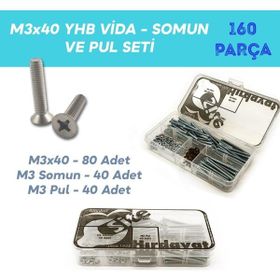 Site Hırdavat M3x40 YHB 160 Parça Vida Somun ve Pul Seti