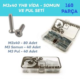 Site Hırdavat M3x40 YHB 160 Parça Vida Somun ve Pul Seti