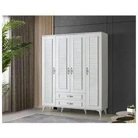 Sivas Gözde Mobilya Asya 160x46x195 cm 4 Kapılı 2 Çekmeceli Gardrop Elbise Dolabı