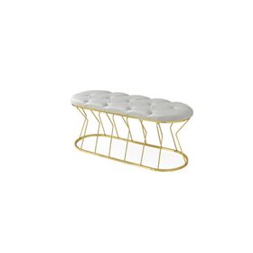 SİVAS GÖZDE MOBİLYA Chester Kum Saati Metal Ayak Bank Bench 90Cm KUM90BNC-beyaz