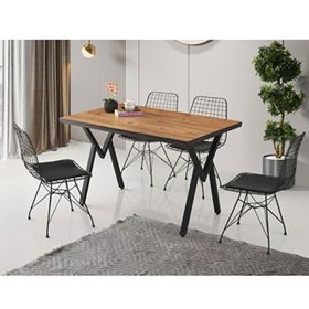 Sivas Gözde Mobilya Diva 80x120 cm Telli Mutfak Masa Sandalye Takımı