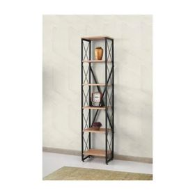 Sivas Gözde Mobilya Modern Tarz Ahşap Metal 5 Raflı 40x30x180 cm Kitaplık