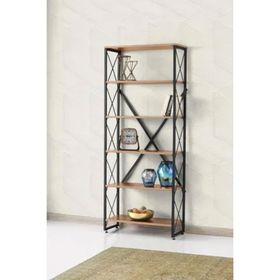 Sivas Gözde Mobilya Modern Tarz Ahşap Metal 5 Raflı 80x30x180 cm Kitaplık