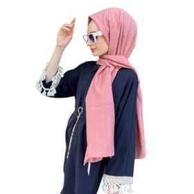 Siyane Scarf Kendinden Kırışık Kumaş Tek Renk Jazz Gül Kurusu Şal