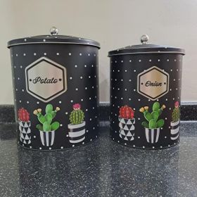 Sizin Sepetiniz Desenli Metal 2'li Patates Soğan Sepeti