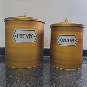 Sizin Sepetiniz Desenli Metal 2'li Patates Soğan Sepeti