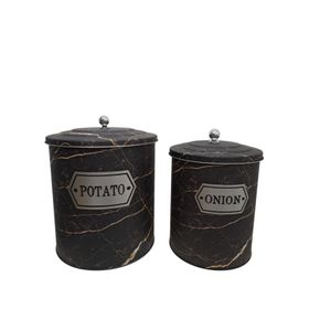 Sizin Sepetiniz Desenli Metal 2'li Patates Soğan Sepeti