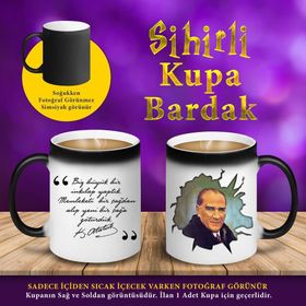 SKB4575 Kemal Atatürk İnkılap Sözü Sihirli Kupa Bardak