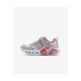 Skechers 303753L SMLT Infinite Heart Lights Color Lovin Gri Gümüş Işıklı Büyük Kız Çocuk Spor Ayakkabı
