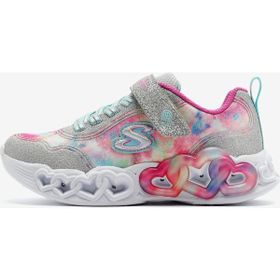 Skechers 303753L SMLT Infinite Heart Lights Color Lovin Gri Gümüş Işıklı Büyük Kız Çocuk Spor Ayakkabı
