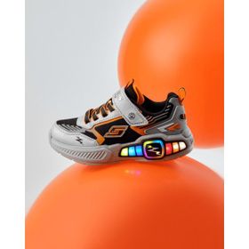 Skechers 400151L SLBK Light Storm 3 Büyük Erkek Çocuk Gri Işıklı Spor Ayakkabı