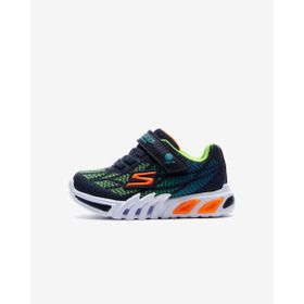 Skechers Erkek Çocuk Flex-Glow Elite Vorlo Spor Ayakkabı, Lacivert Sentetik Çoklu Kesim, 10.5 UK