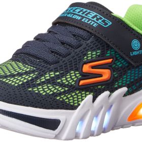 Skechers Erkek Çocuk Flex-Glow Elite Vorlo Spor Ayakkabı, Lacivert Sentetik Çoklu Kesim, 10.5 UK