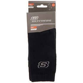 Skechers S192135-001 Padded Crew Cut 3'lü Siyah Çorap