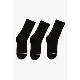 Skechers S192135-001 Padded Crew Cut 3'lü Siyah Çorap