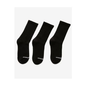 Skechers S192135-001 Padded Crew Cut 3'lü Siyah Çorap
