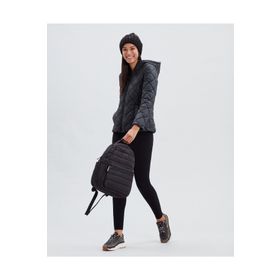 Skechers S212001-001 W Capitone Hooded Jacket Siyah Kadın Mont