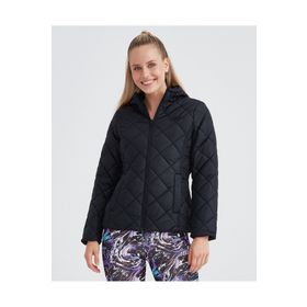 Skechers S212001-001 W Capitone Hooded Jacket Siyah Kadın Mont