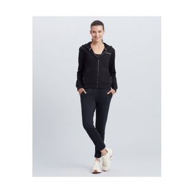 Skechers S212186-001 Kadın Siyah Fermuarlı Eşofman Üstü