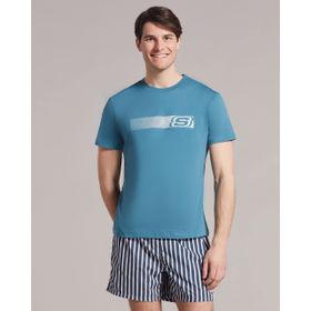 Skechers S212196-405 M Graphic Tee Petrol Erkek T-Shirt