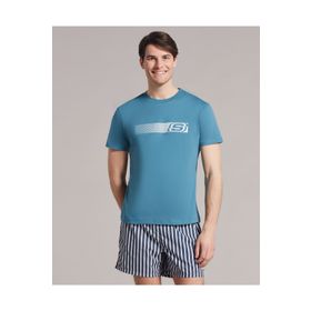 Skechers S212196-405 M Graphic Tee Petrol Erkek T-Shirt