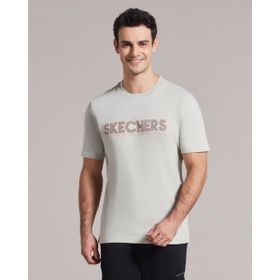 Skechers S221135-013 M Graphic Tee Big Logo Yuvarlak Yaka Düz Gri Erkek T-shirt