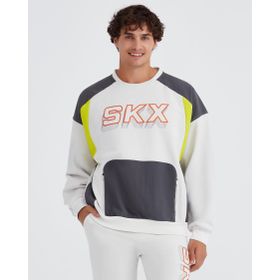 Skechers S232277-032 M LW Fleece Crew Neck Gri Erkek Sweatshirt