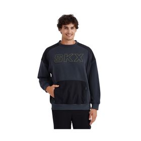 Skechers S232277-032 M LW Fleece Crew Neck Gri Erkek Sweatshirt