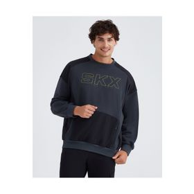 Skechers S232277-032 M LW Fleece Crew Neck Gri Erkek Sweatshirt